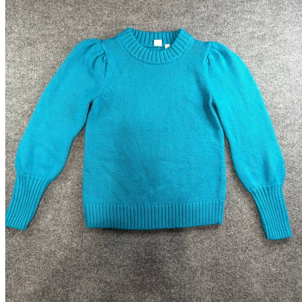 GAP Puff / Princess Long Sleeve Cotton blend sweater Teal - Size S